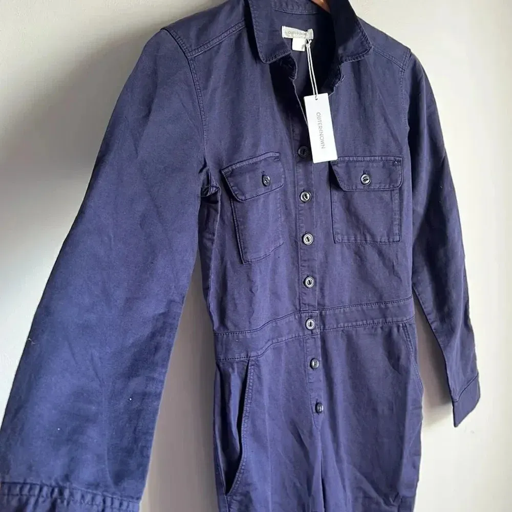 NEW OuterKnown Long Sleeve Jumpsuit Deep Navy - Image 6