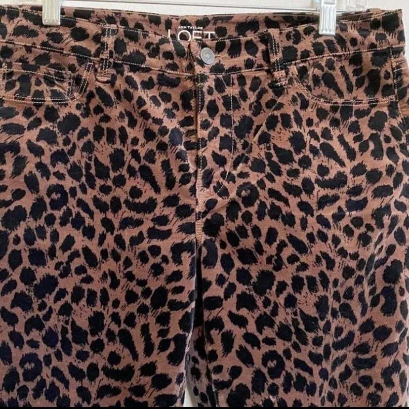 Ann Taylor LOFT Super Skinny Velvet Cheetah print pants 30/10P - Image 8