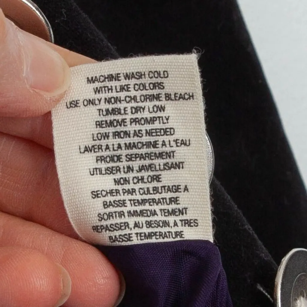 Anthropologie Floreat Edith Velvet‎ Military Blazer Jacket Size 4 Black Goth Y2K - Image 12