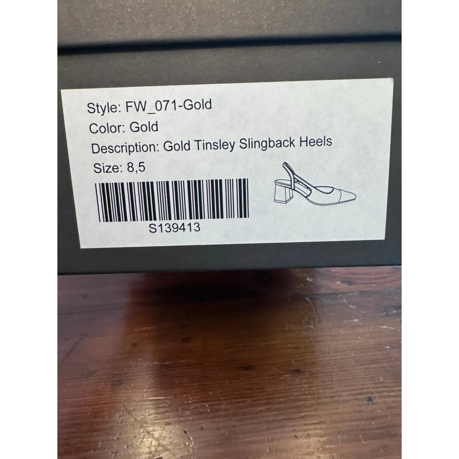 Tuckernuck Gold Tinsley Slingback Heels size 8.5 new in box - Image 6