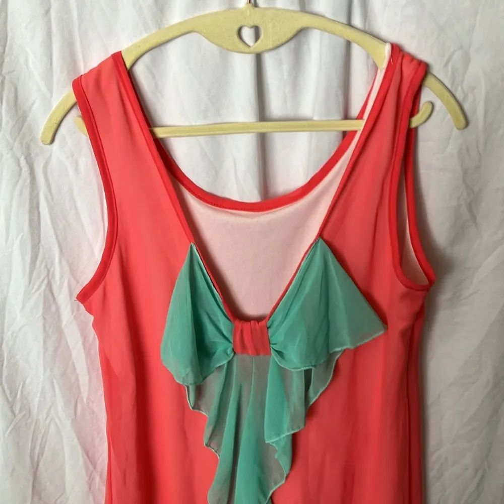 Coii USA: Coral/Teal Flowy Coverup/ Dress - Image 6