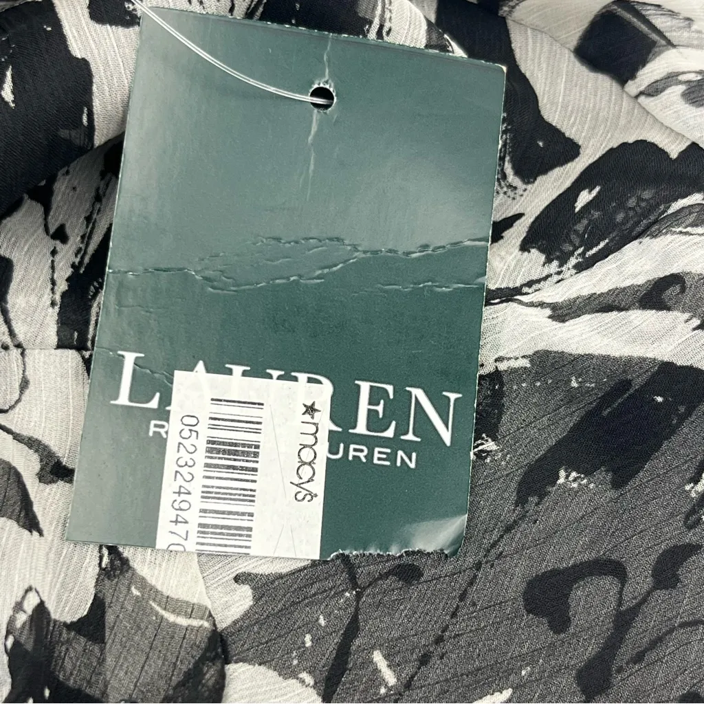 Lauren Ralph Lauren Black Pearl A-Line Midi Skirt Womens SZ XL Sheer Chiffon NEW - Image 5