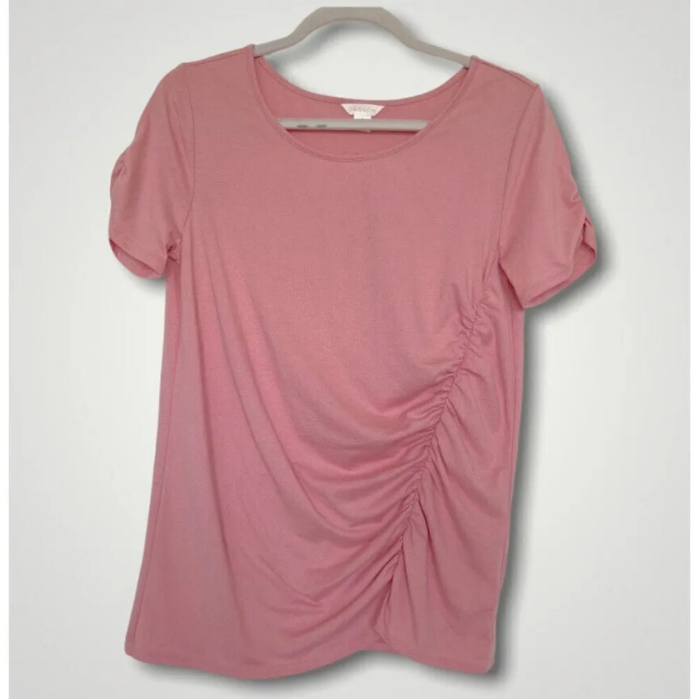 Caslon rushed T-shirt top SMALL pink Short Sleeve casual top - Image 3