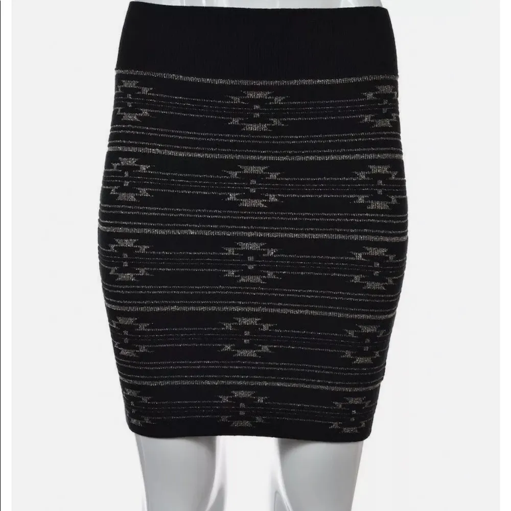 Urban Outfitters Ecote Gold Black Knit Bandage Bodycon Skirt XS - Image 4