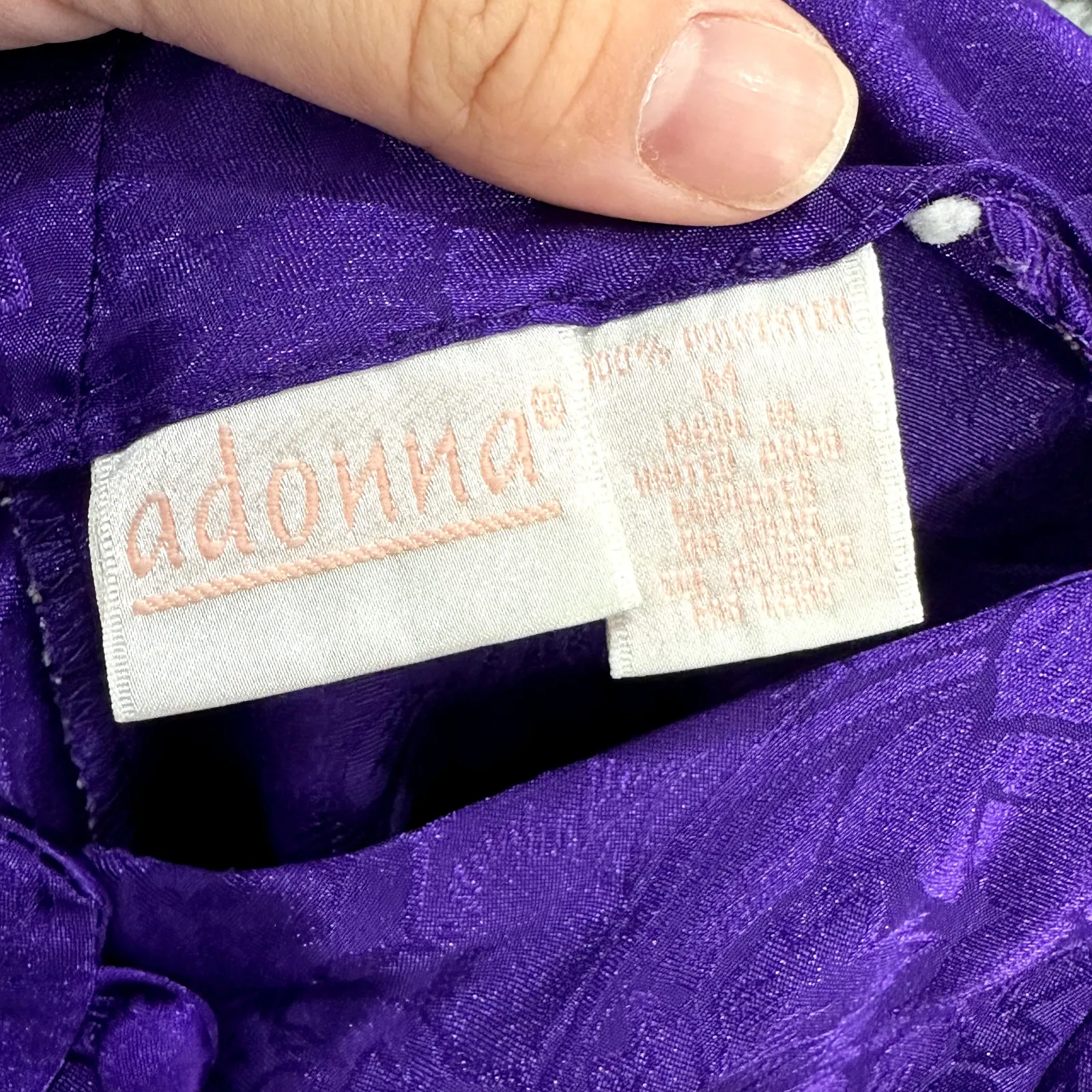 Adonna Slip Dress Women M Purple‎ Jacquard Floral Mini Y2K Coquette Romantic Purple Size M - Image 7