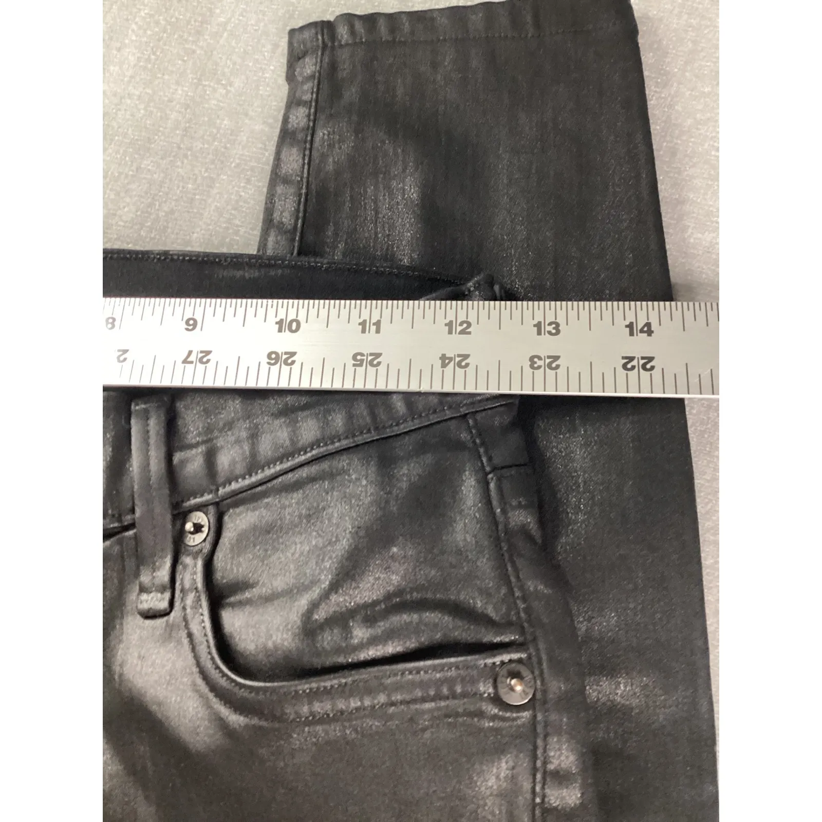 AGOLDE Womens Black Coated Skinny Jeans Pants Size 27 - Image 2