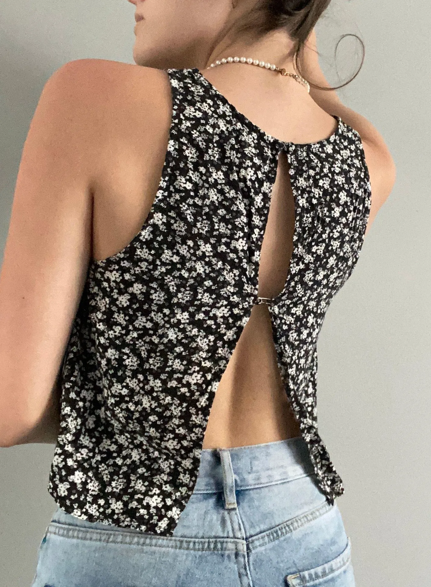 Floral Open Back Shirt Multi - Image 2