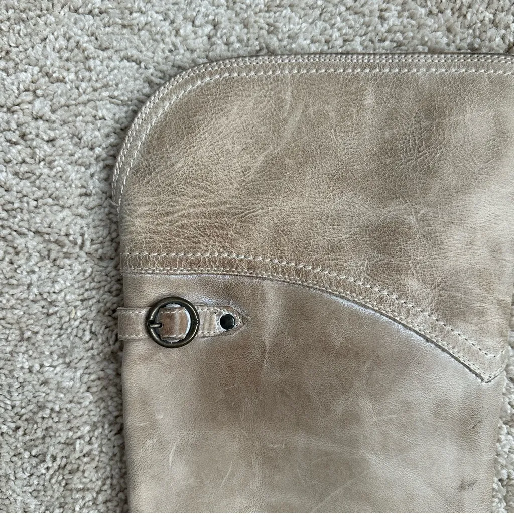 Frye Women’s Tall Beige Leather Heeled Boots - Image 3