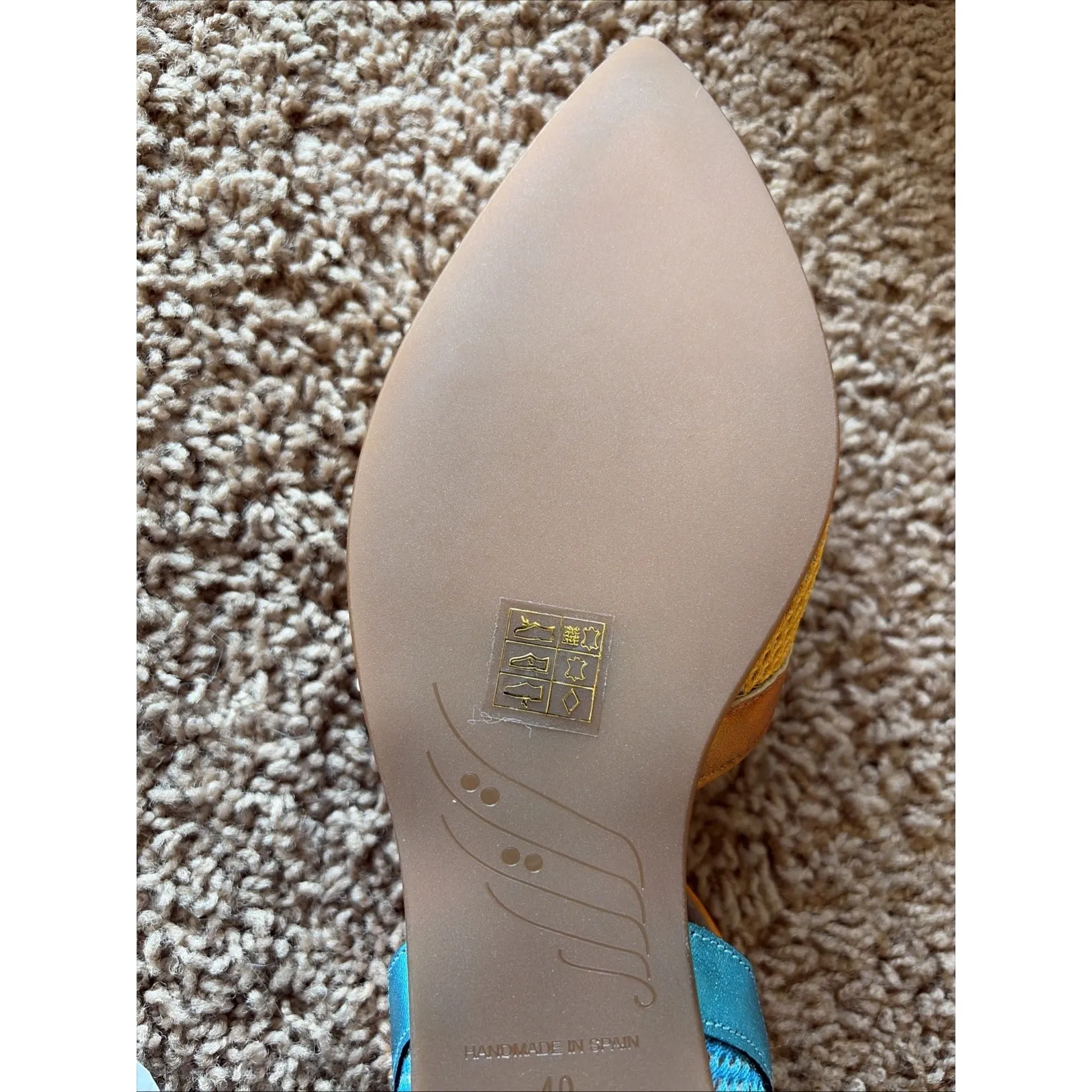 Dream Walkers Kusama Wearable Art Leather Flats Handmade Shoes Womens 40 NEW Orange Size 9 - Image 12