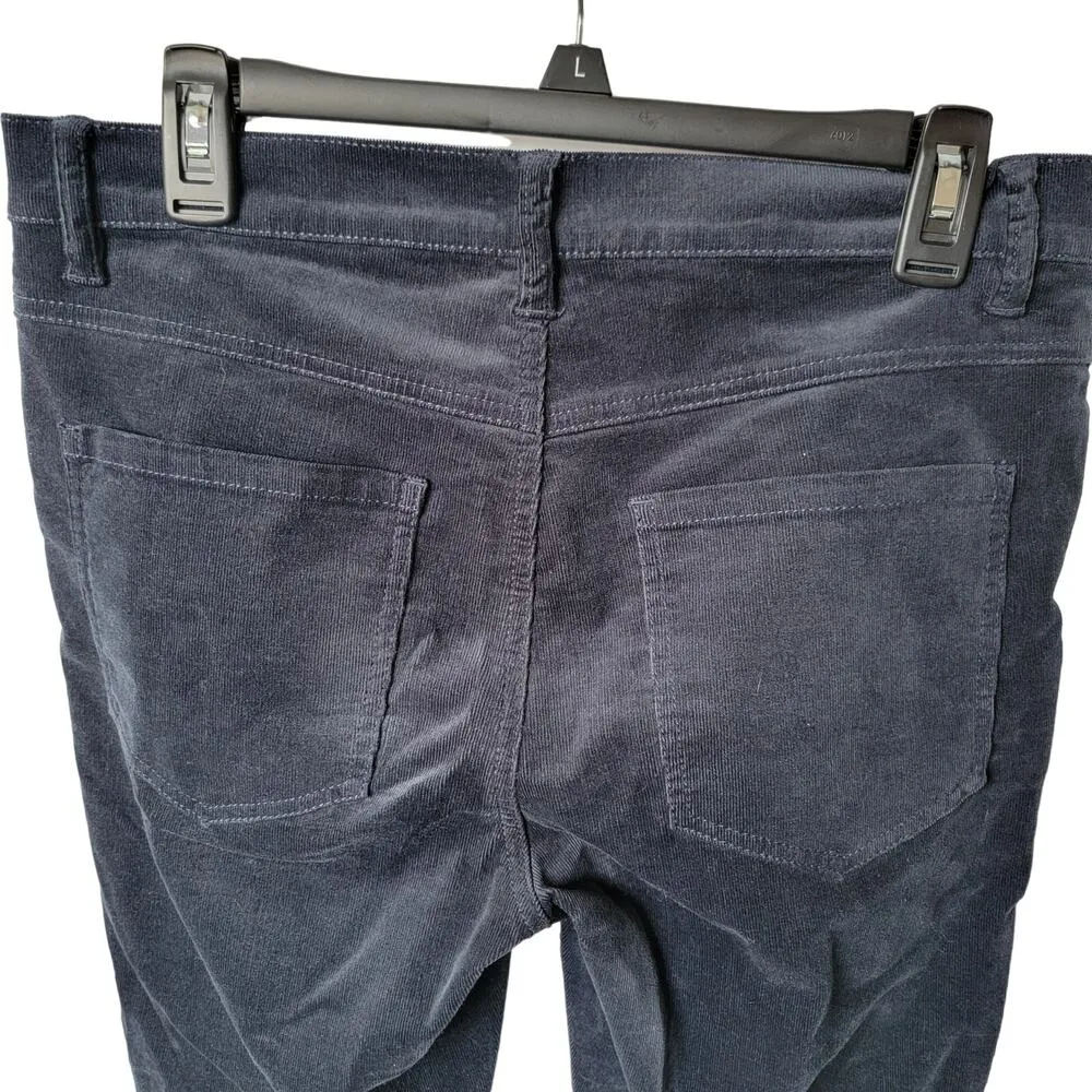 CAbi Dark Navy Blue Ribbed Corduroy Mid Rise Stretch Classic Skinny Jeans Size 8 - Image 6