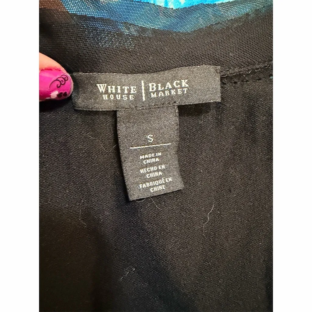 White House Black Market Shrug Cardigan Womens S Black Cropped Open Front - Image 3