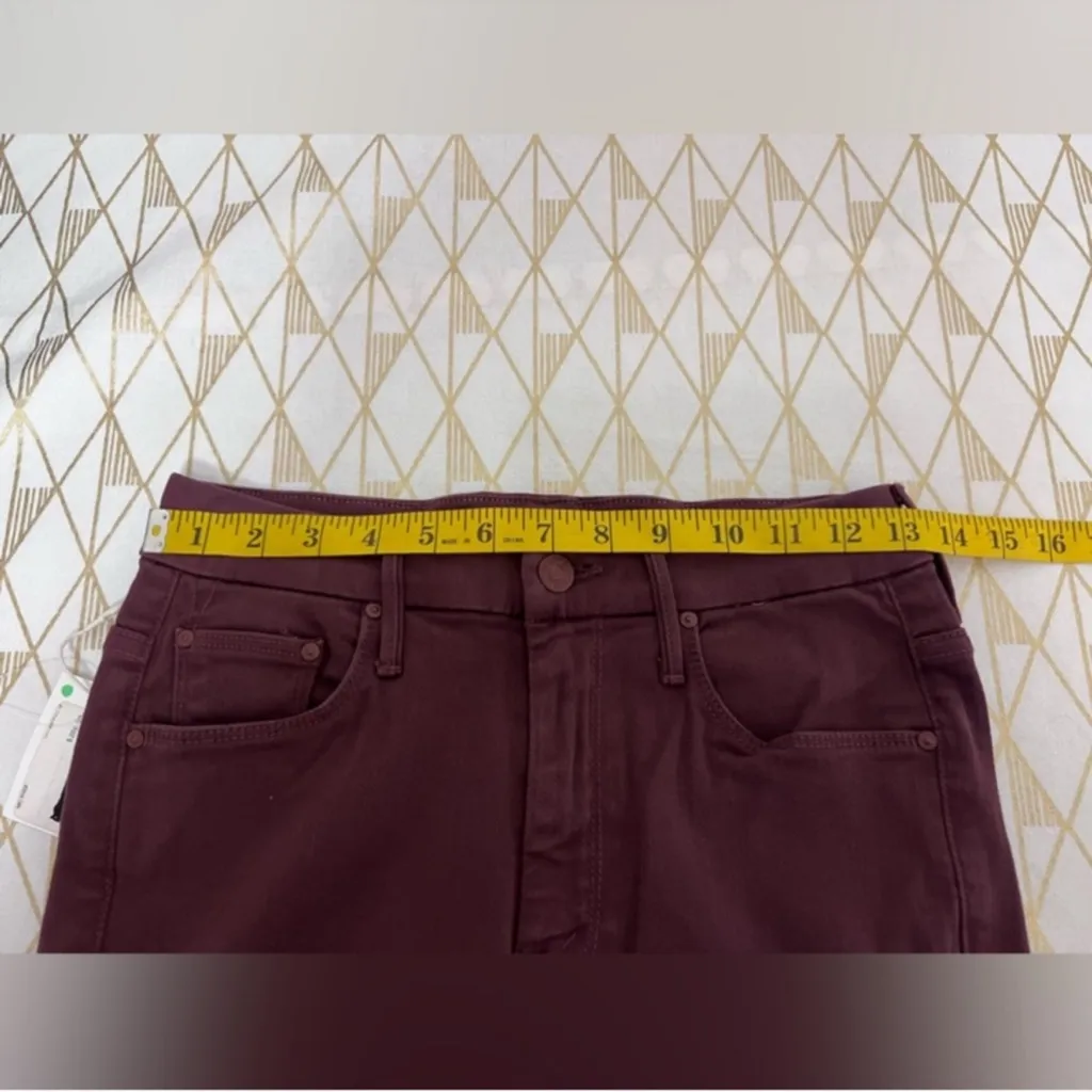 MOTHER NWT High Waisted Looker Ankle Frey 5 Pocket Skinny Jeans Size 25 Red - Image 10
