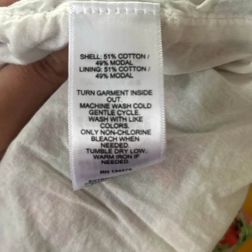 Vineyard Vines Green & Pink Daisy Floral Long Blouson Sleeve Shirt Dress - Image 5