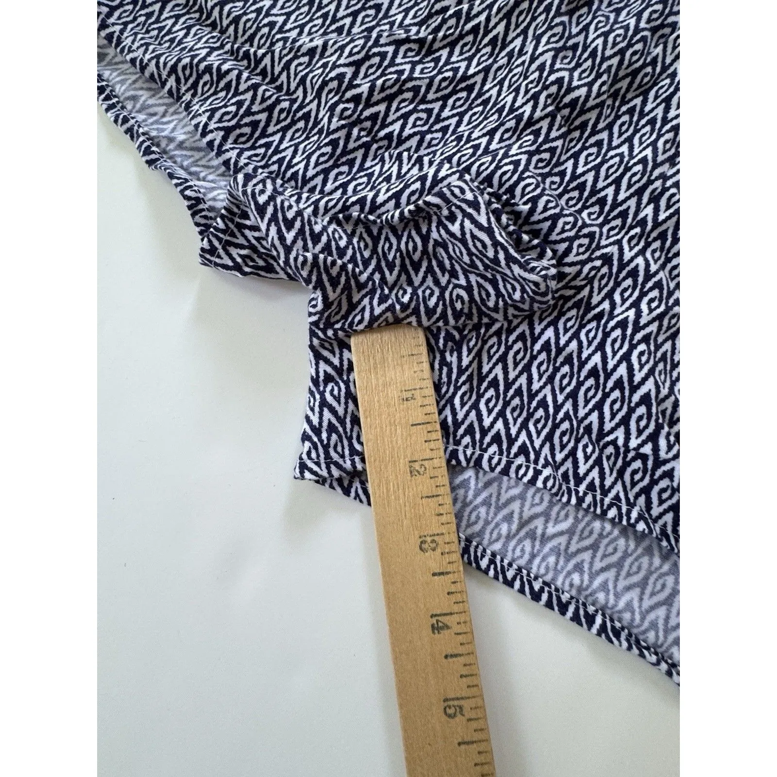 Southern Tide Womens Pull On Shorts Navy White Boho Print Coastal Ikat Diamond - Image 7