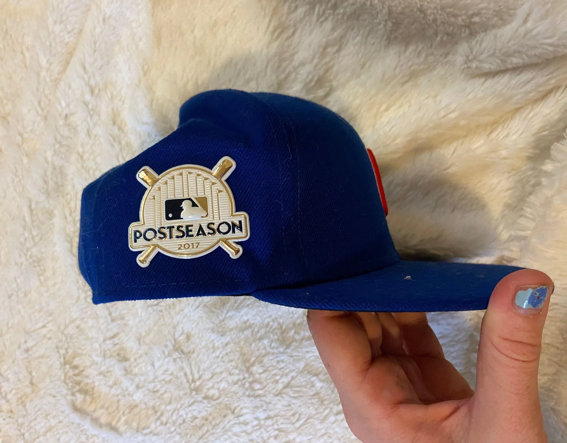 New era 2017 postseason Chicago Cubs blue flatbill hat - Image 2