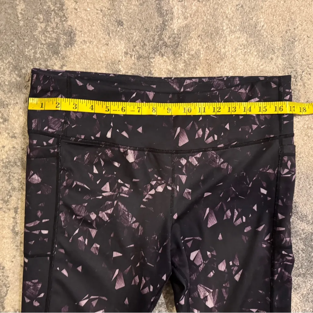 Women’s Athlux Black and Purple Patterned Leggings Size XL - Image 5