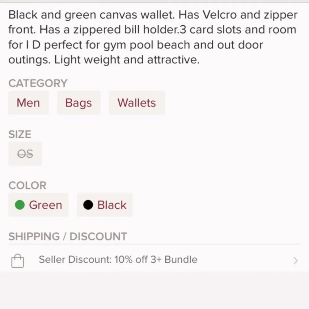 New black canvas hook and loop surfer wallet - Image 7