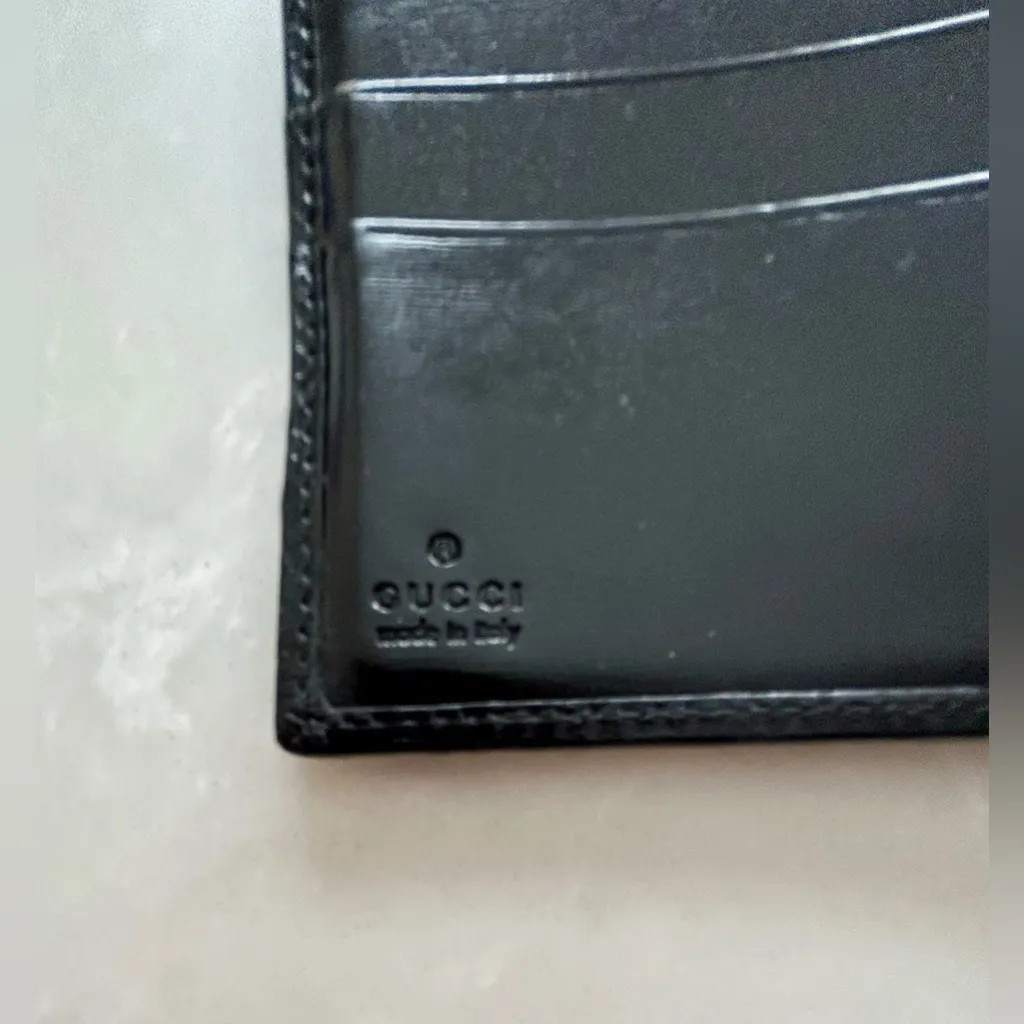 Gucci AUTHENTIC Grey and Black Fold Wallet - Image 6