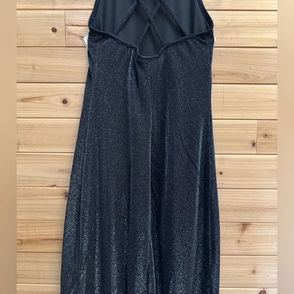 Vintage 90’s Maurice’s Small Shimmer Stretchy Racerback High Neck Maxi Gown - Image 8
