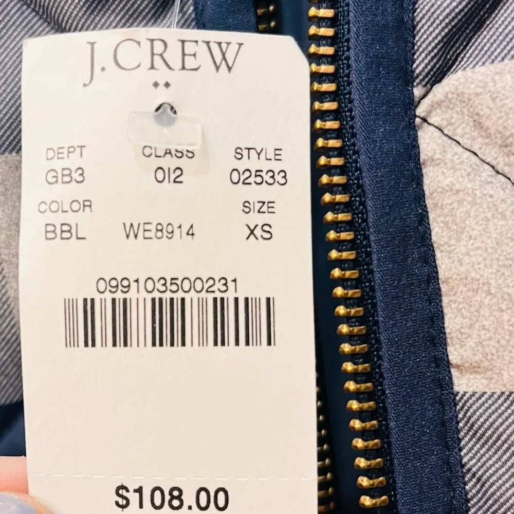 NWT J. Crew Excursion Down Quilted Puffer Vest In Buffalo Blue sz XS - Image 3