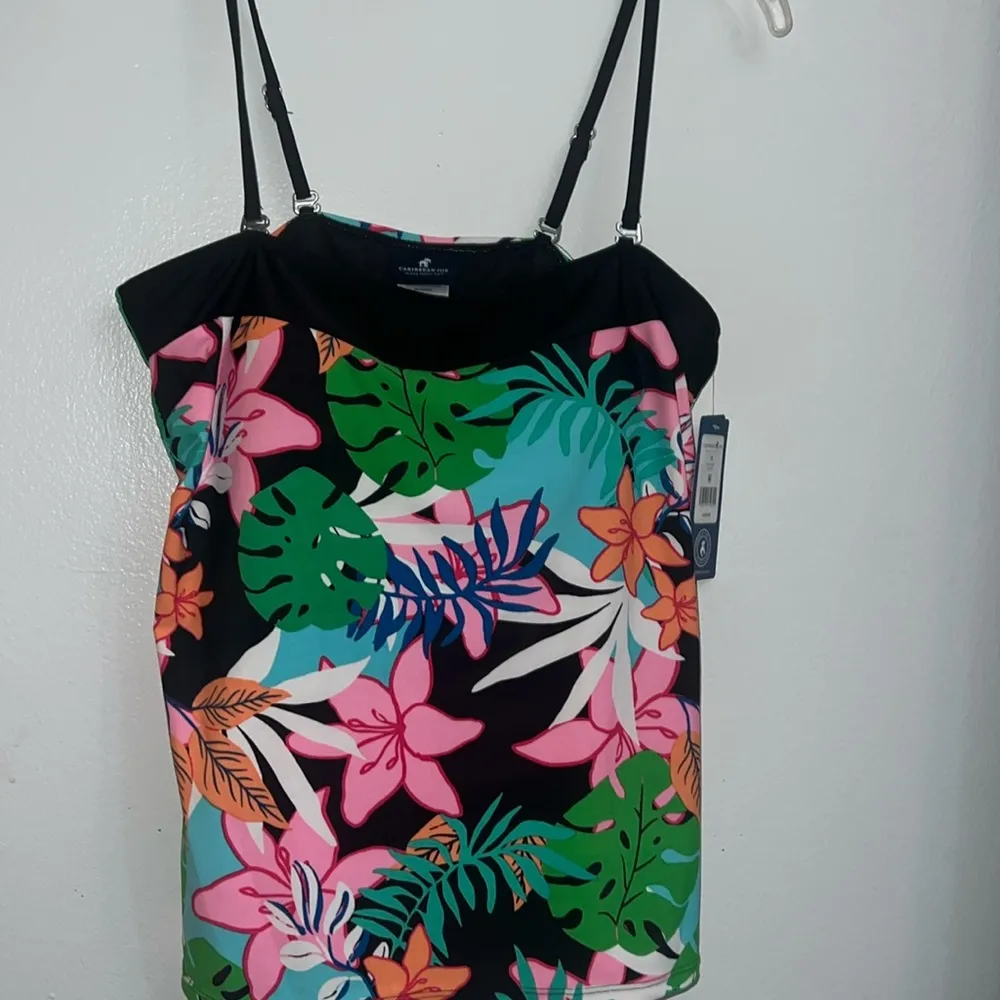 New - Halter Tankini Top by Caribbean Joe Island Supply Co. Size 14 - Image 2