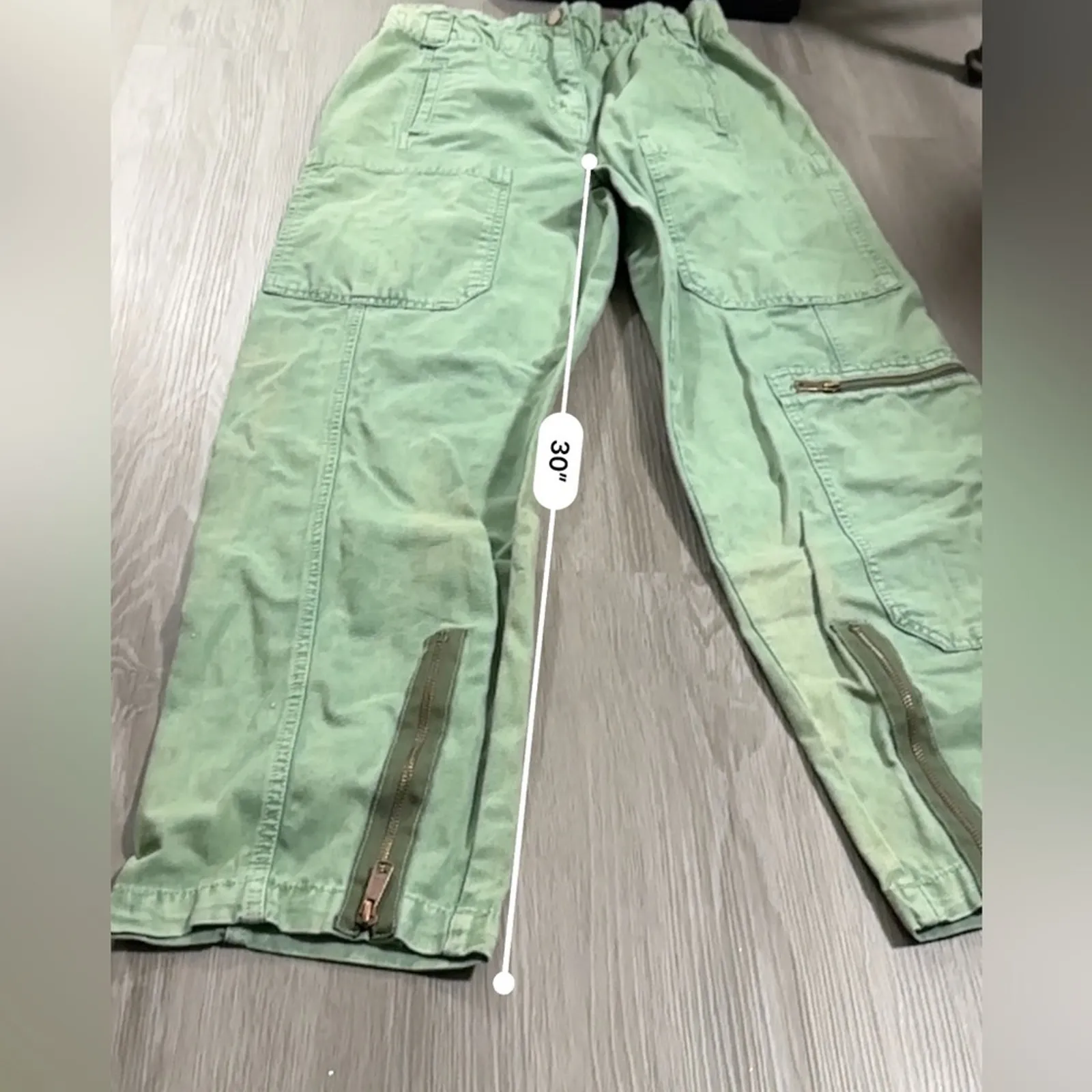 Urban Outfitters BDG Green High Rise Full Length Cargo‎ Pants Size S - Image 12