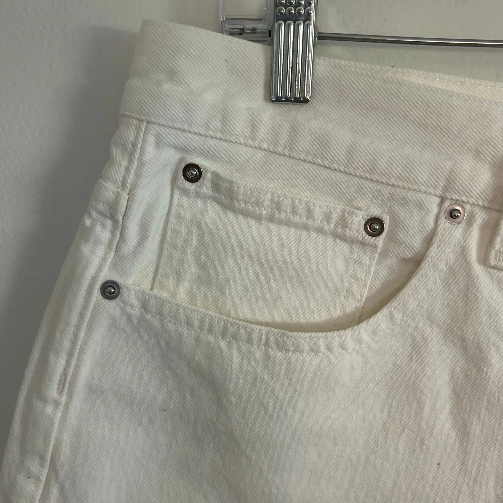 Madewell Women's The 1997 White Denim A-Line Jean Shorts 30 New - Image 4