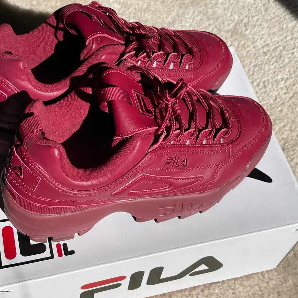 Fila Disruptor II Autumn Burgundy Chunky Sneakers *RARE* - Image 8