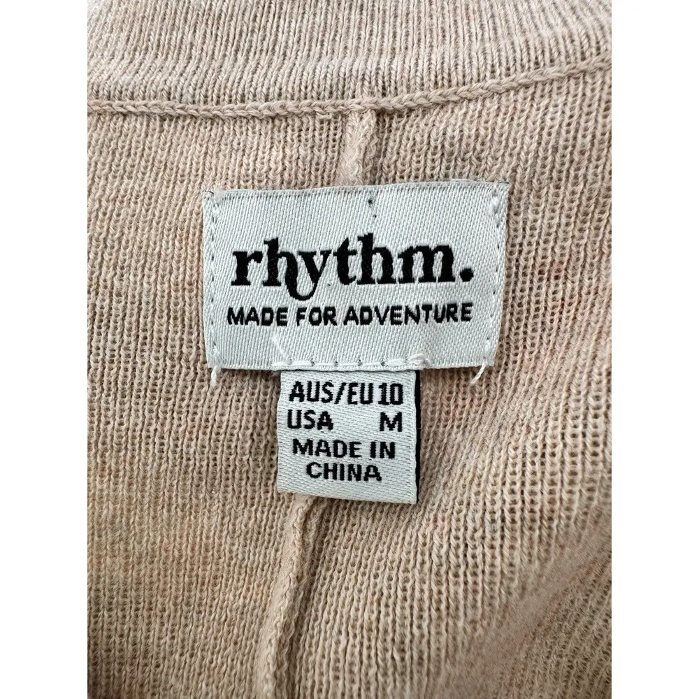 Rhythm Maverick Romper Size Medium Oatmeal Beige Neutral One Piece Lounge Button Tan - Image 5