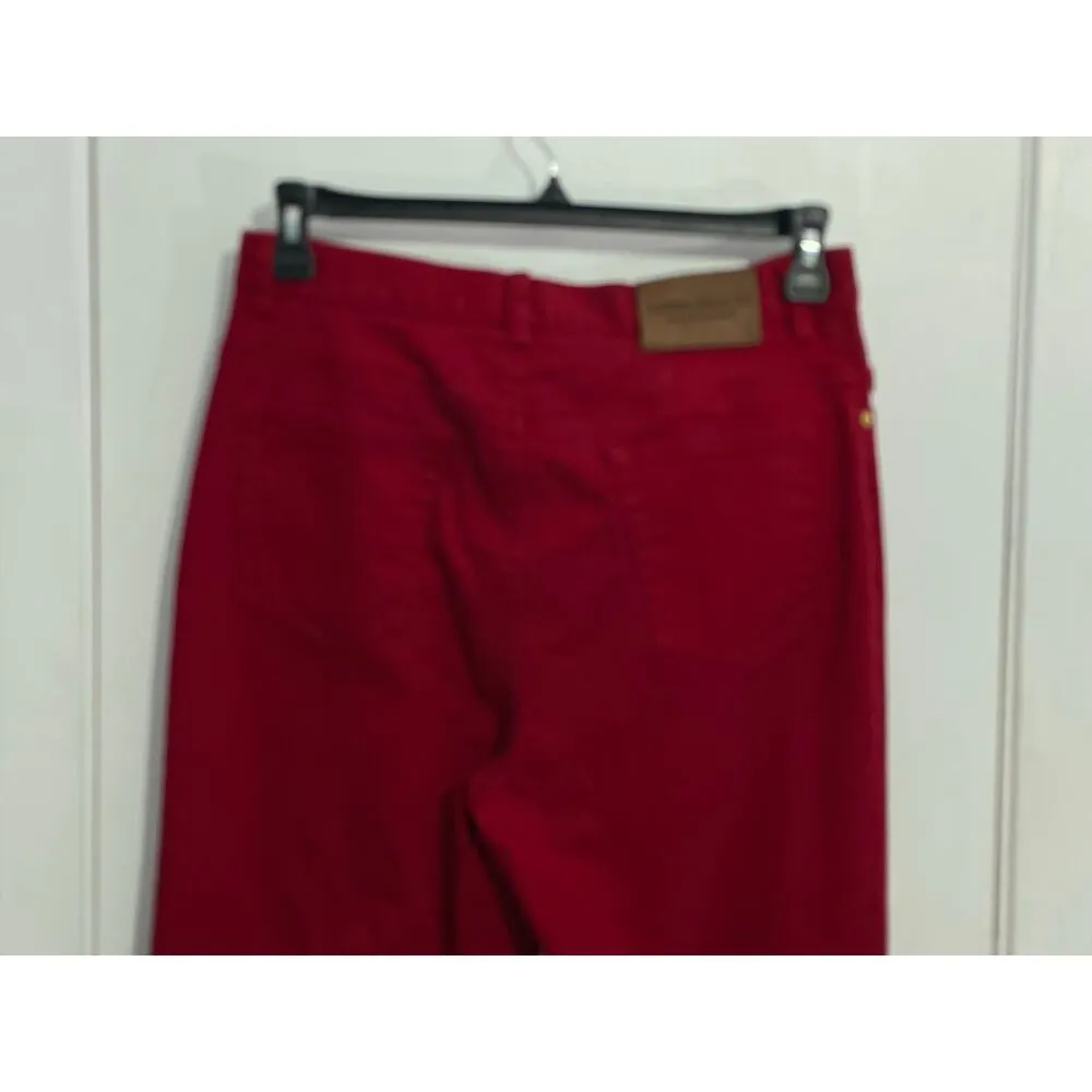 Lauren Jeans Co Jeans Size 10 Red High Rise Gold Button Preppy Officecore Artsy - Image 4
