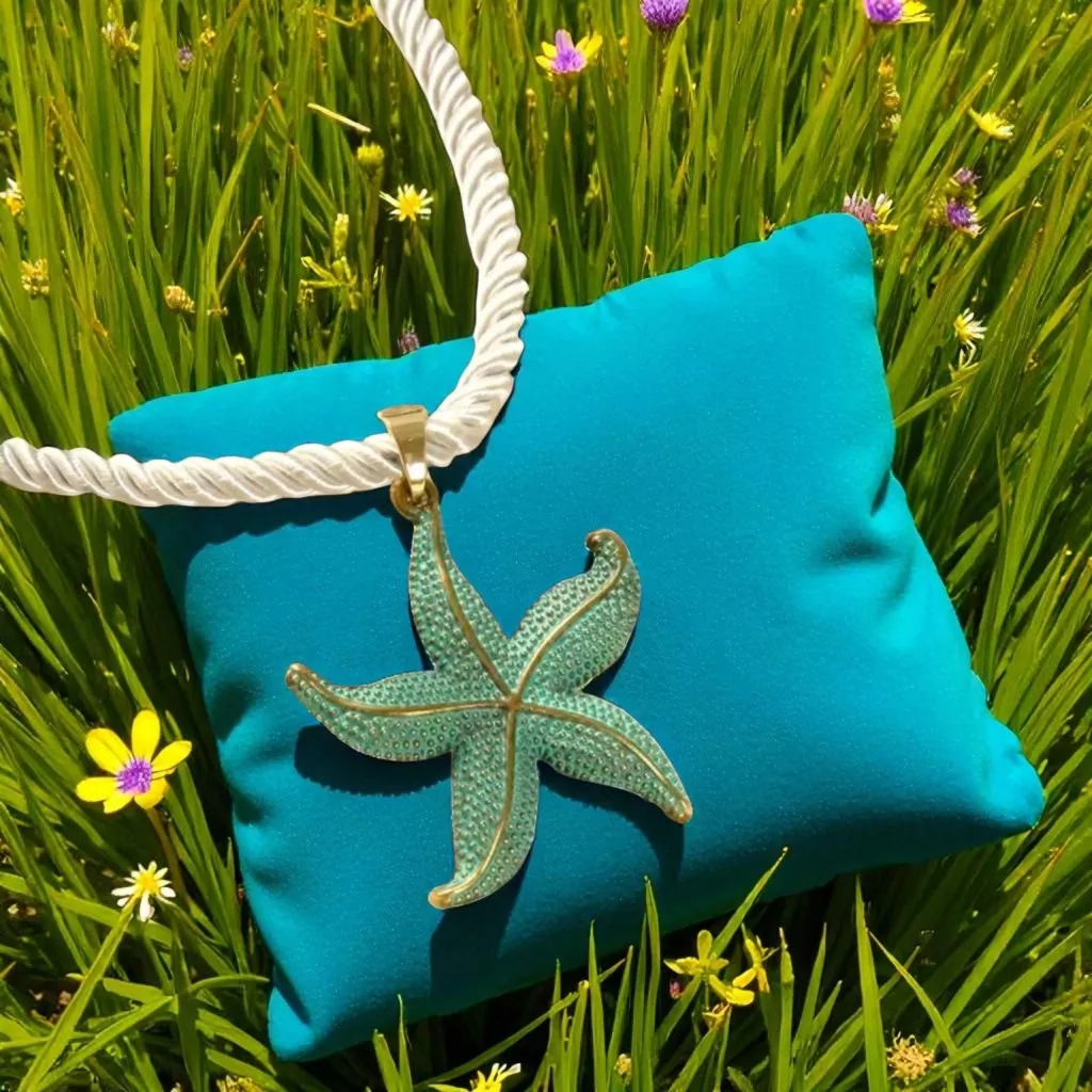 Trending Elegant Starfish Pendant‎ Necklace Green - Image 4