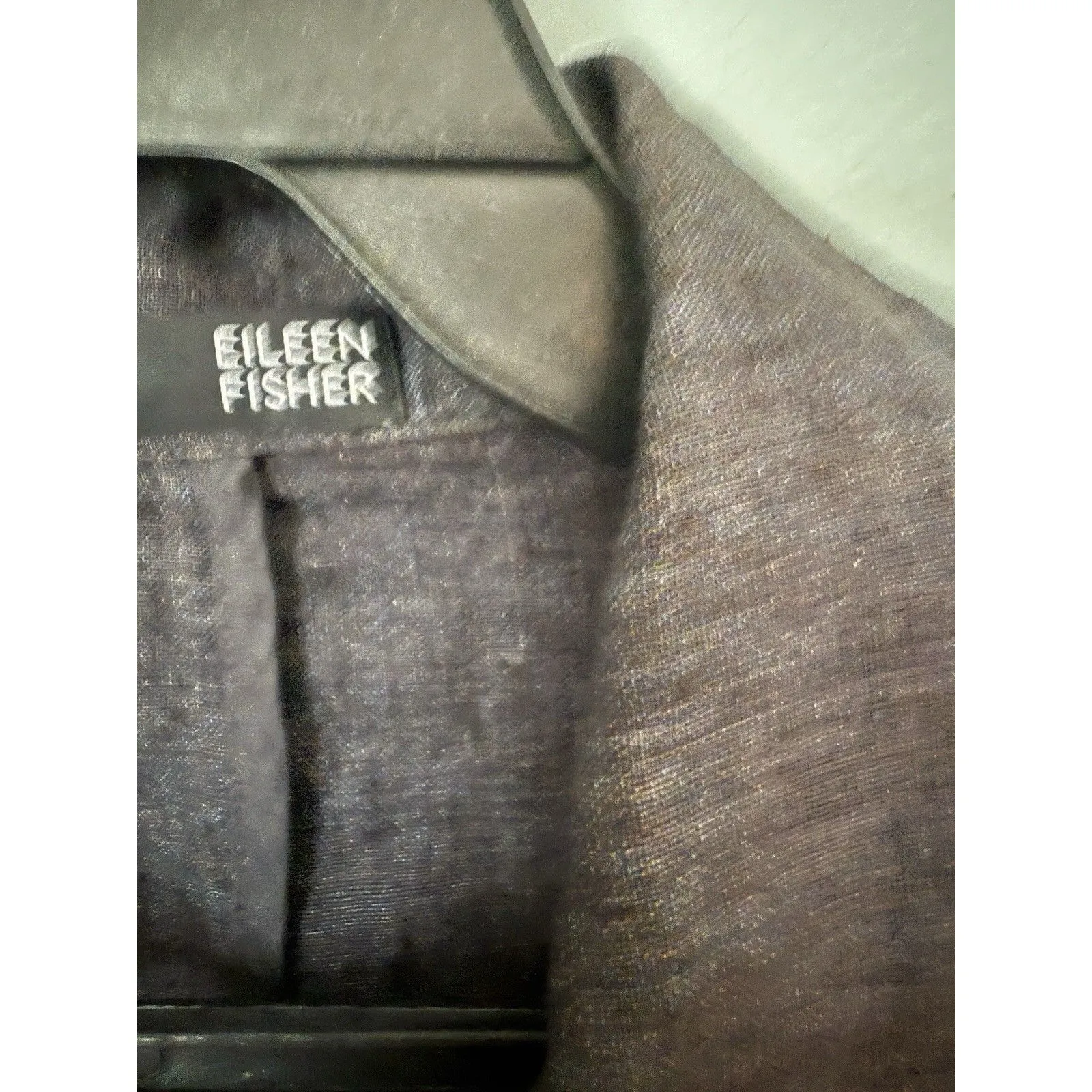 Eileen Fisher Jacket Womens Small Irish Linen Lagenlook Beachy Artsy Lightweight - Image 2