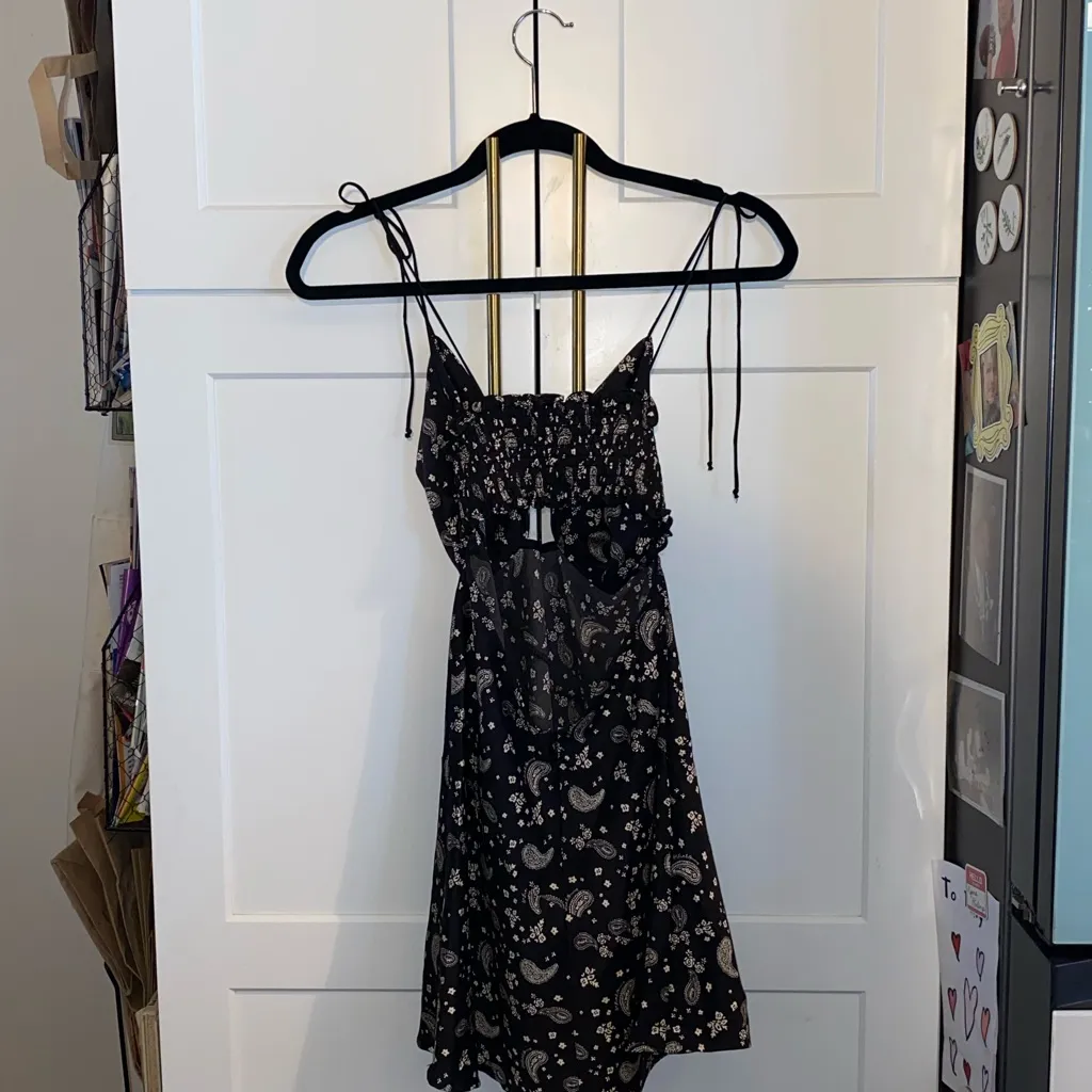 For Love & Lemons Paisley Mini Dress Black White Cutout Dress  modern coquette - Image 13