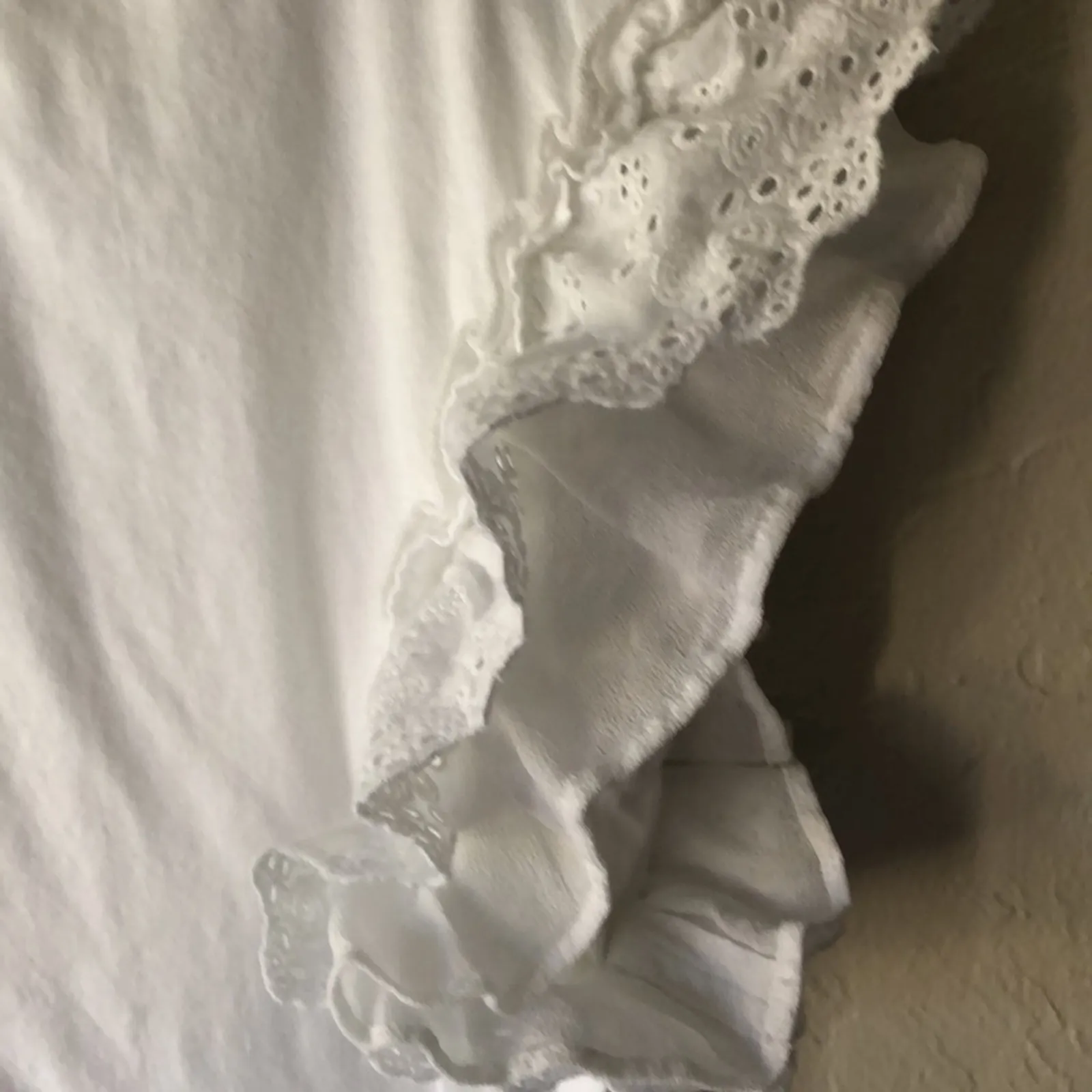 All Saints White Eyelet Ruffle Sleeves T-Shirt Dress Size XS - Image 5