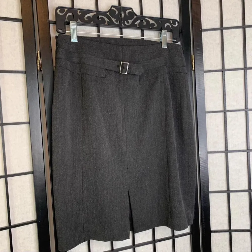 Express Pencil Knee Work Skirt Grey Small 4 - Image 7