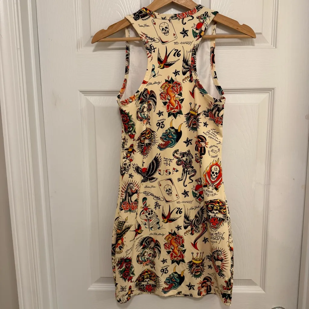 Like New Vintage Ed Hardy Printed Mini Tank Dress *Altered* - Image 3