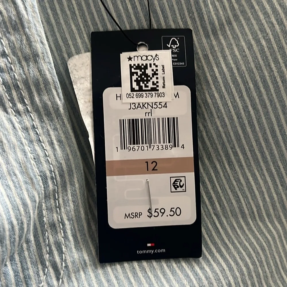 Tommy Hilfiger Tribeca Striped Straight-Leg Ankle Jeans in Railroad Stripe, NWT - Image 8