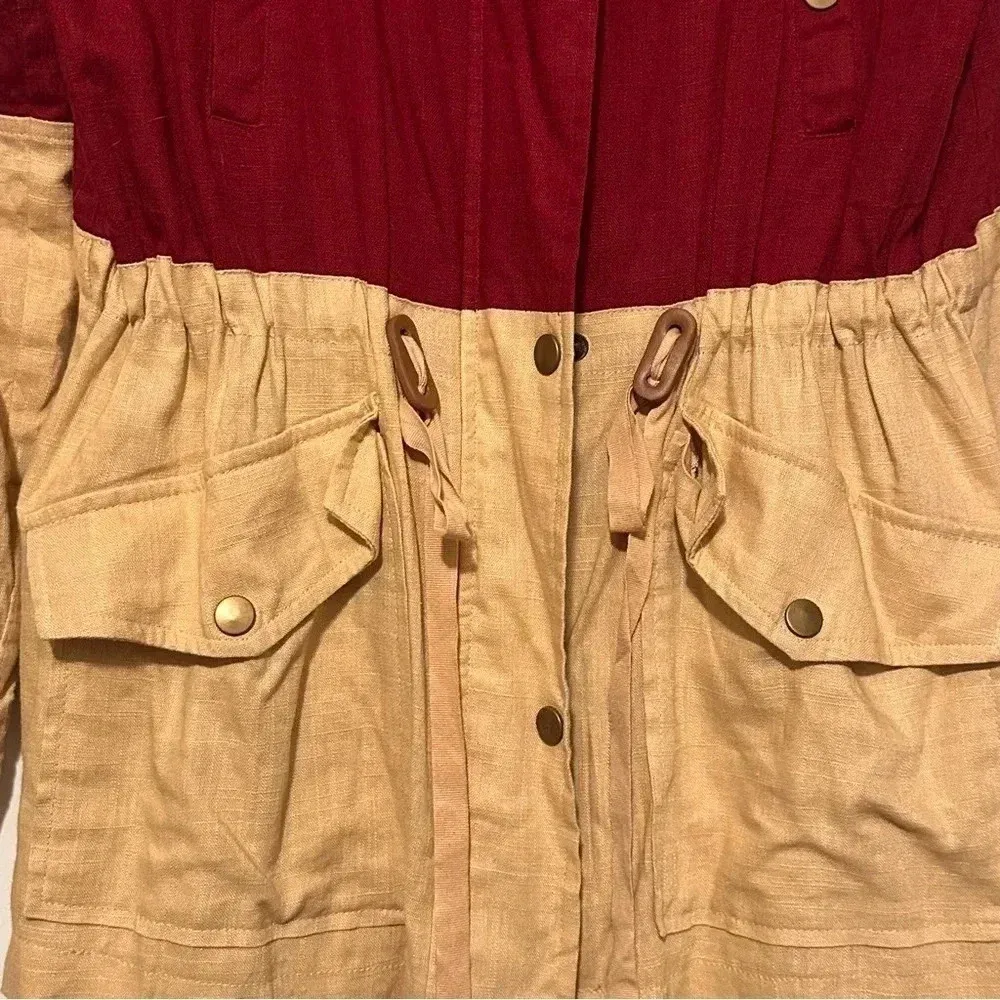 Blu pepper color lock anarok zip up fall jacket maroon khaki size M - Image 3