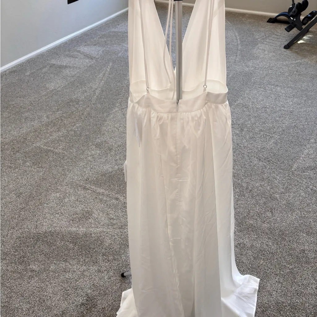 Lulus Elegant real love White satin Sleeveless Maxi Dress size S - Image 6