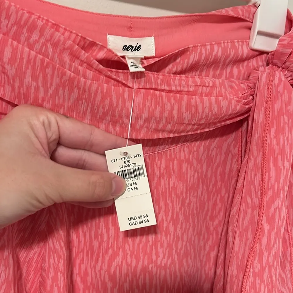 NWT Aerie Barbie Pink Chiffon Wrap Skirt Feminine Girly Size Medium - Image 2