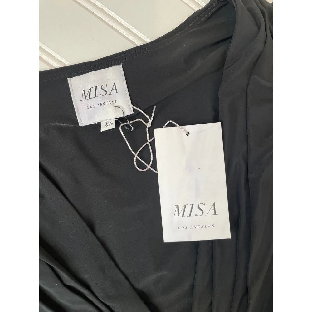 NWT MISA Los Angeles Teget Mini Dress Black Bell Sleeve Cocktail Party Size XS - Image 6