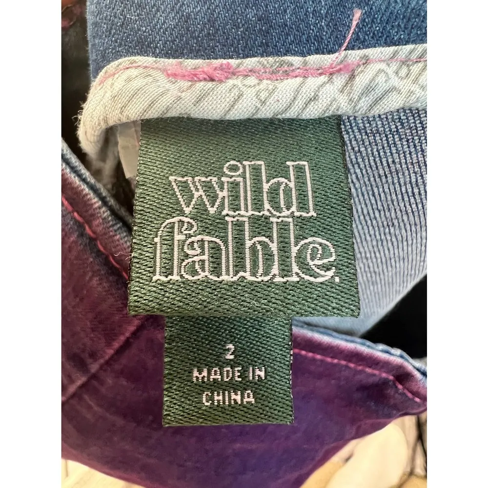 Wild Fable Purple Denim Stretchy Notch Jean Skirt Women's 2 NWT - Image 3