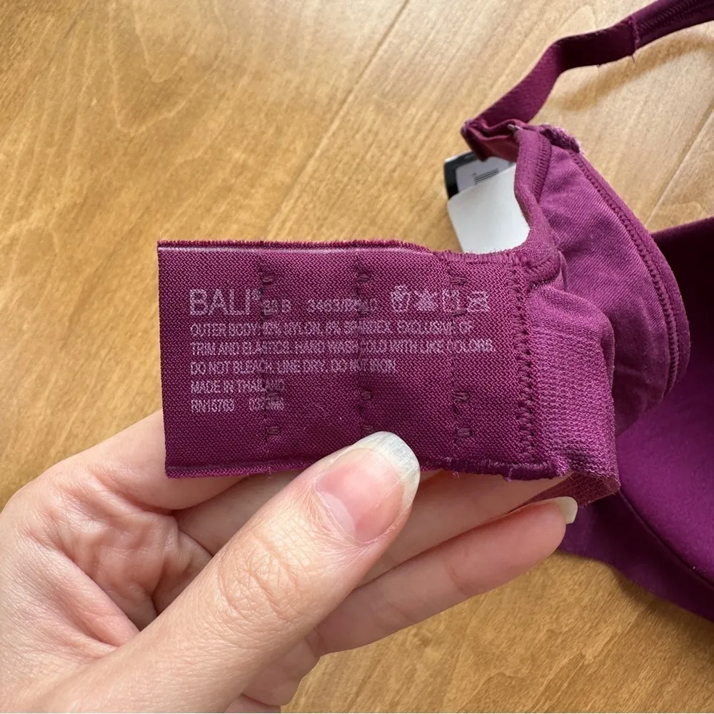 Beauty By Bali Women's Foam Wirefree Bra Size 38B - Plum Purple Polka Dot - Image 15