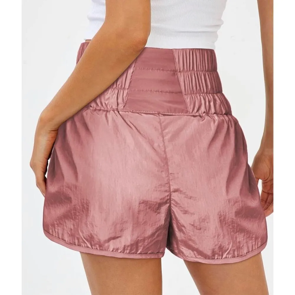 NEW Dragon Fit Running Shorts High Waisted Workout Shorts Athletic Yoga Shorts L Pink Size L - Image 4