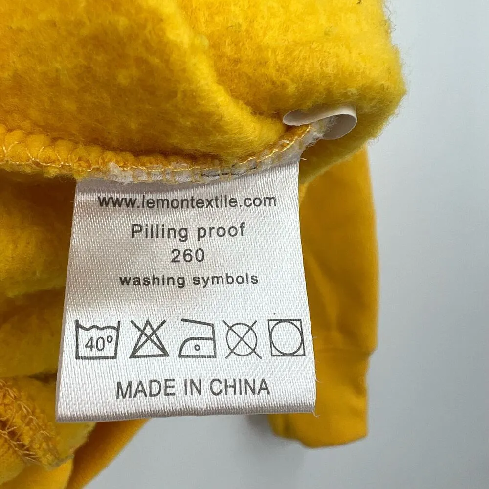 Universita O Siena yellow pullover long sleeve hooded sweatshirt size small - Image 5