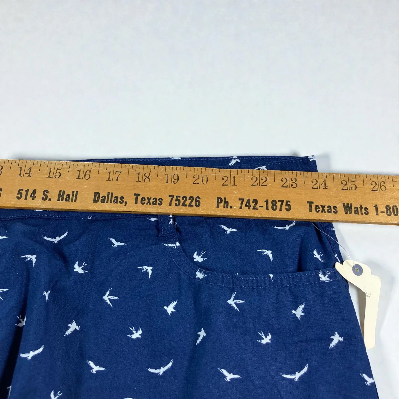 St Johns Bay Womens Skort Navy Blue Bird Print Size 24W New W/ Tags Summer/ Fall - Image 5