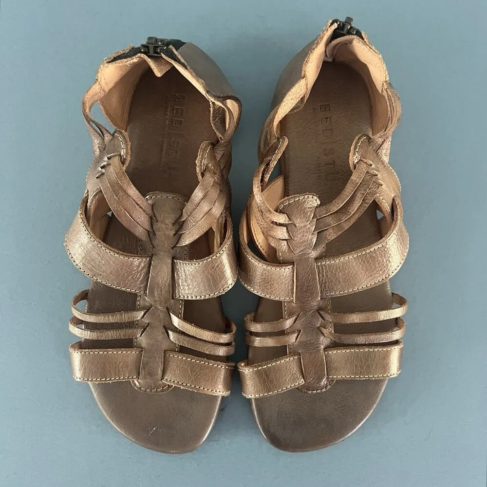 Bed Stu Cara Light Brown Rustic Strappy Gladiator Leather Sandals Size 8 - Image 7
