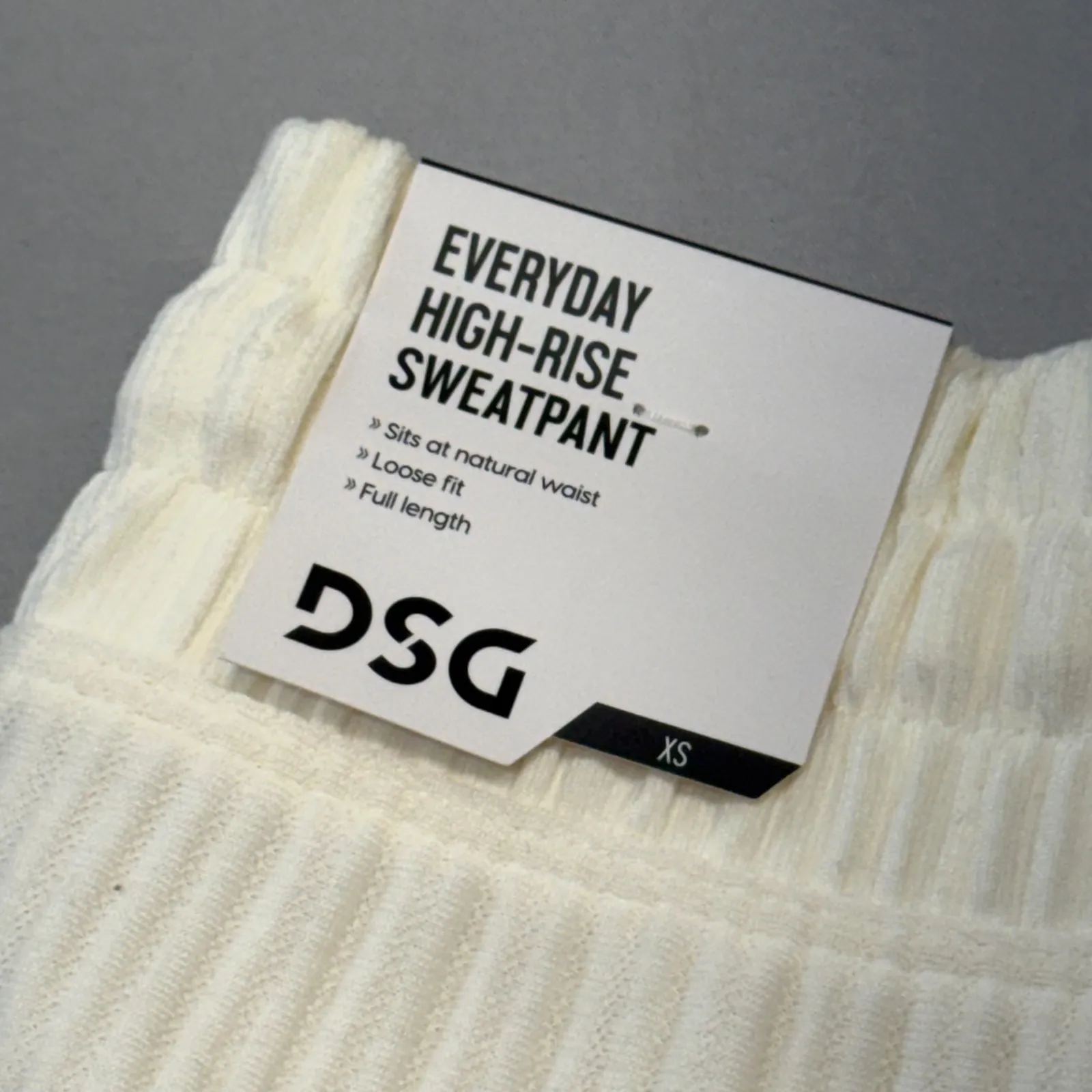 DSG Women's Everyday High Rise Ottoman Jogger Sweatpants Light Cream XS NEW - Image 6