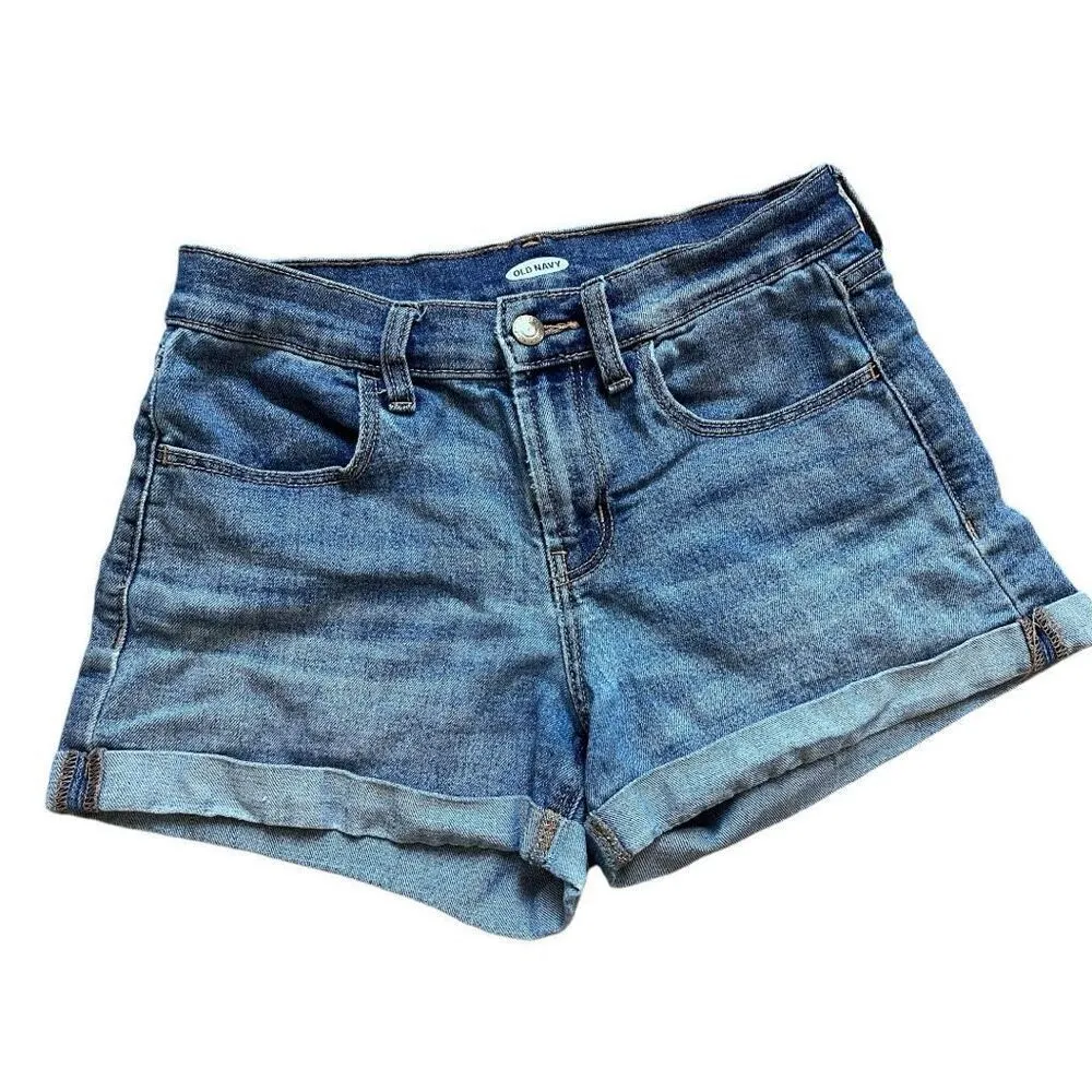 Womens Old Navy Wow Cuffed 3” Denim Jean Shorts - Sz 0 - Image 2