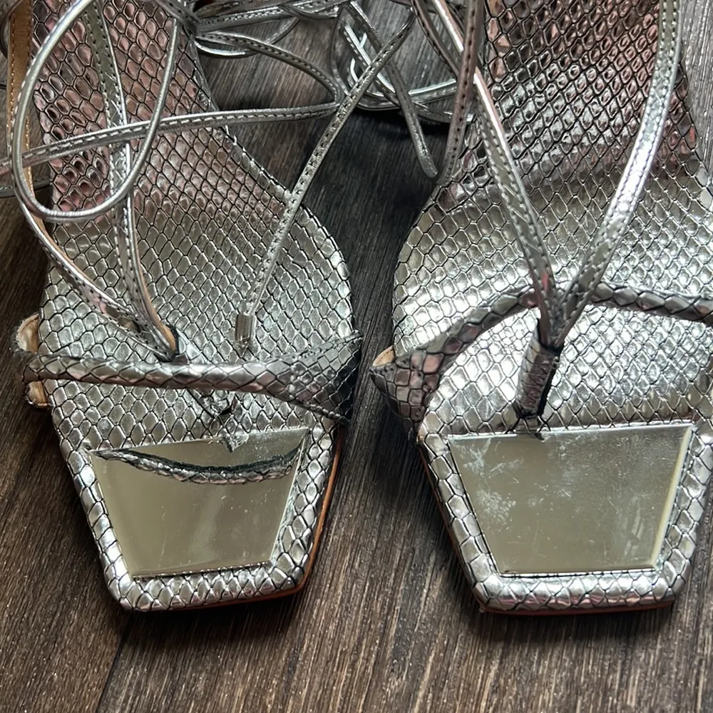 Schutz Vikki Metallic Leather Sandal - Image 3
